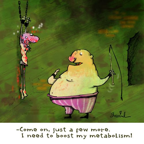 'Come on, just a few more. I need to boost my metabolism.'