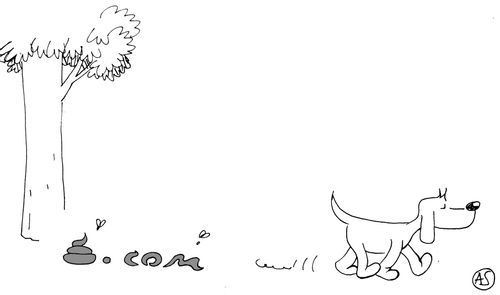 Dog poos in .com