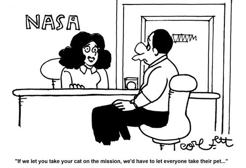 NASA: 'If we let you take your cat on the mission, we'd have to let everyone take their pets...'