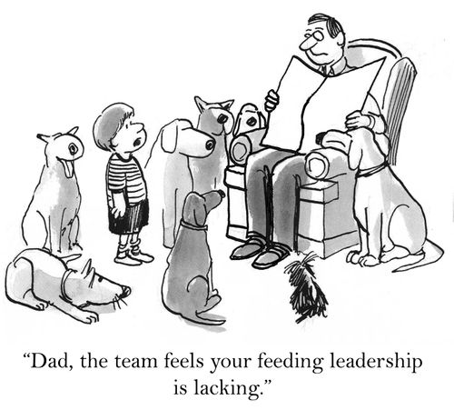 'Dad, the team feels your feeding leadership is lacking.'