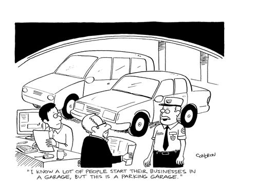 'I know a lot of people start their businesses in a garage, but this is a parking garage.'
