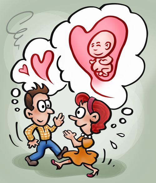 Man dreams of romance whilst a woman dreams of romance and babies.
