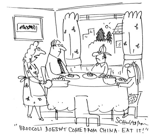 'Broccoli doesn't come from China! Eat it!'