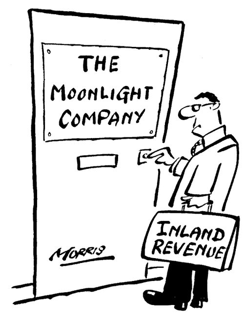 Inland Revenue visiting the moonlight company.