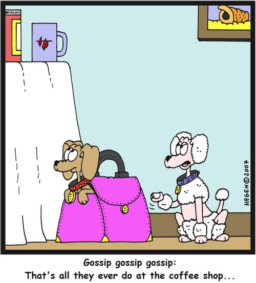 'Gossip gossip gossip: That's all they ever do at the coffee shop...'