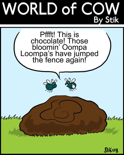 Pffft! This is chocolate! Those bloomin' Oompa Loompa's have jumped the fence again!
