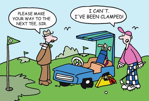 'I can't I've been clamped.'