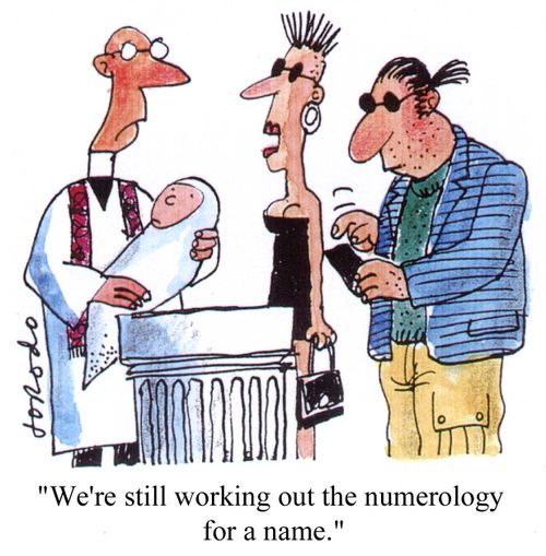 "We're still working out the numerology for a name."