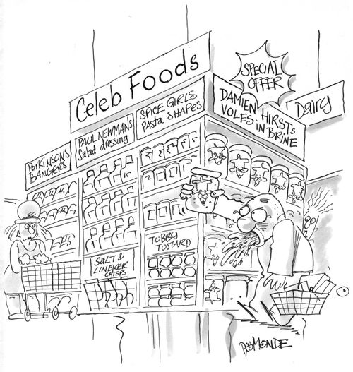'Celeb Foods: Damien Hurst's voles in brine.'