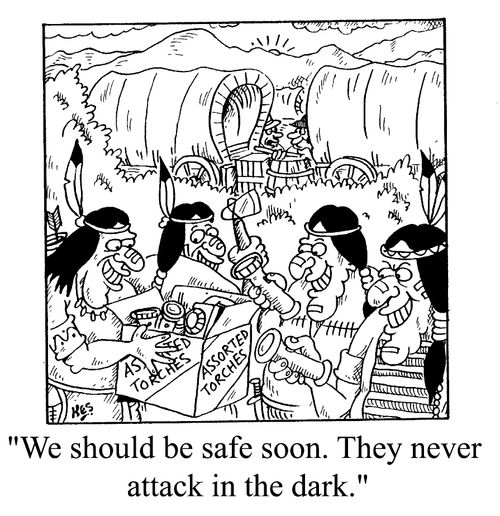 "We should be safe soon... They never attack in the dark!"