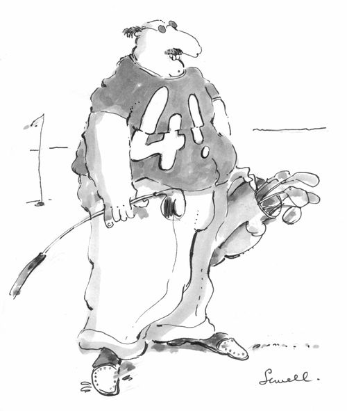 Golfer with the number 4 on his shirt