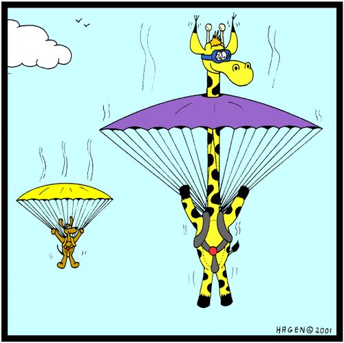 Parachuting Giraffe.