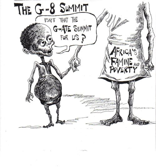 Africa's famine and poverty.