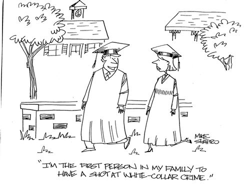 'I'm the first person in my family to have a shot at white-collar cirme.'