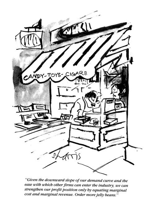 Economic theory applied to corner store.