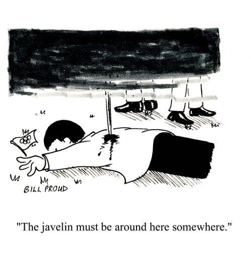 The javelin must be around here somewhere.