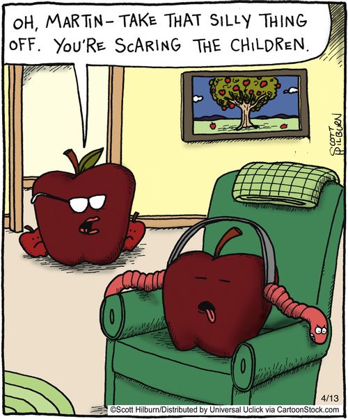 'Take that silly thing off, Your scaring the children,'