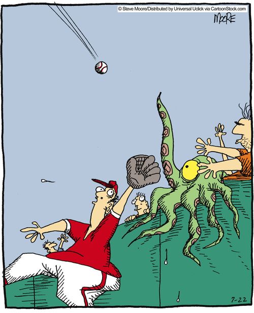 Octopus in the bleachers.