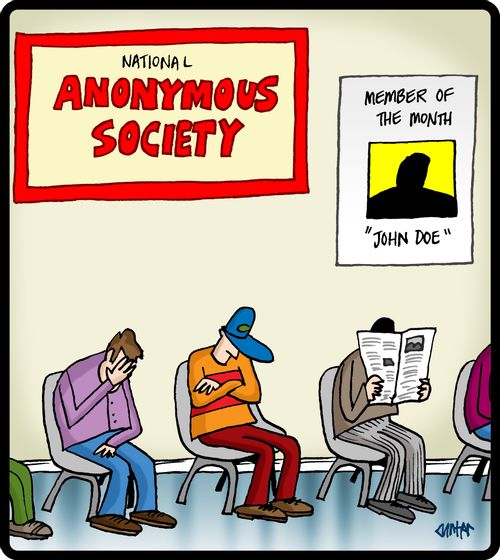 National Anonymous Society: Member of the Month, John Doe.