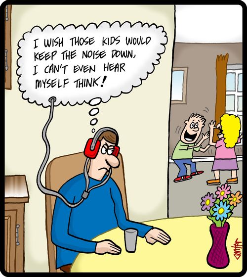 'I wish those kids would keep the noise down, I can't even hear myself think!'