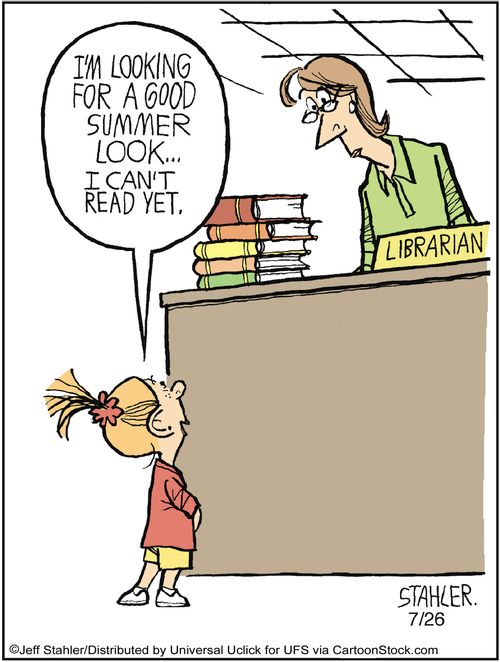 'I'm looking for a good summer looks....I can't read yet.'