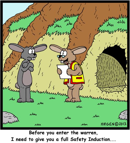 'Before you enter the warren, I need to give you a full Safety Induction...'