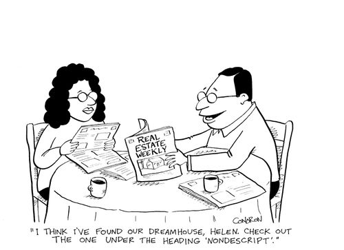 'I think I've found our dreamhouse, Helen. Check out the one under the heading 'nondescript'.'