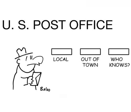 US Post Office - LocalOut of TownWho Knows?