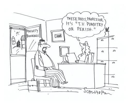 'These days, professor, it's 'TV Punditry or Perish'.'