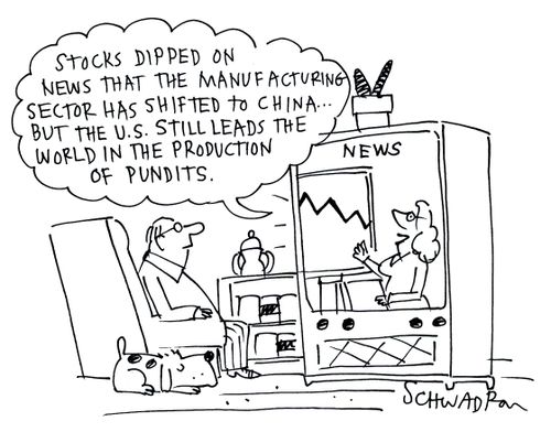 'Stocks dipped on the news that the manufacturing . . .'