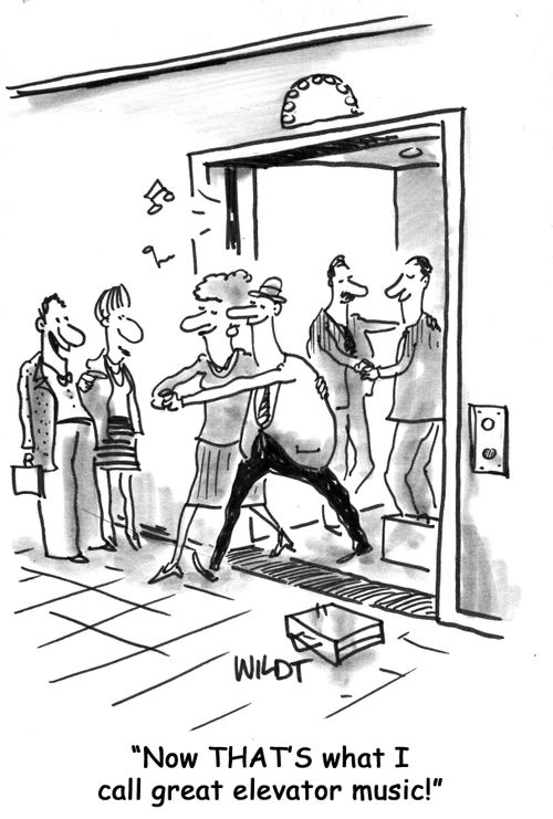 'Now THAT'S what I call great elevator music!'