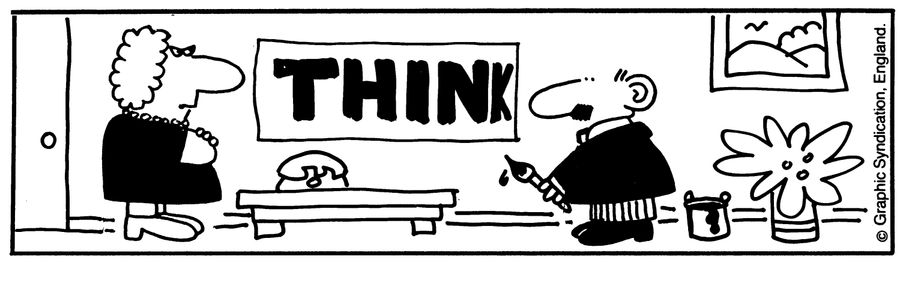 Poster saying THINK