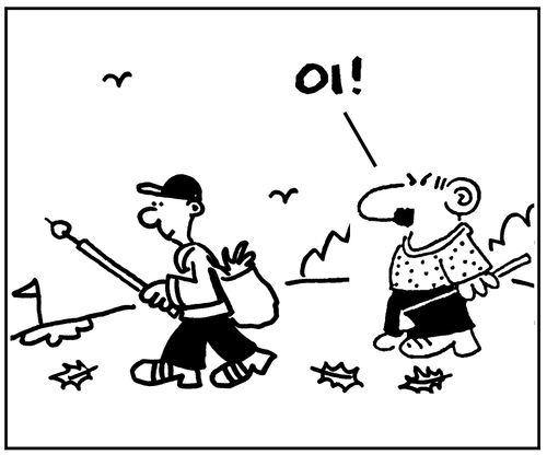 Litter Picker on Golf Course.