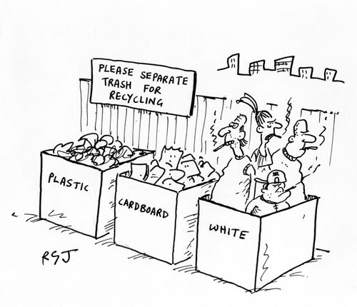 'Please separate trash for recycling.'