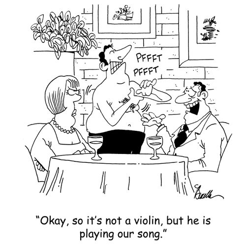 'Okay, so it's not a violin, but he is playing our song.'