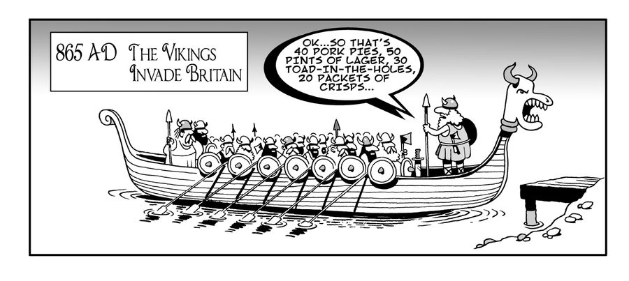 The Vikings invade Britain.