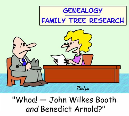 GENEALOGY - FAMILY TREE RESEARCH, 'Whoa! -- John Wilkes Booth AND Benedict Arnold?'