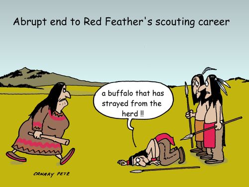 Abrupt end to Red Feather's scouting career.