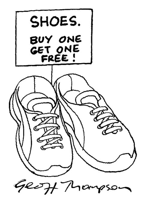 'Shoes: buy one get one free!'