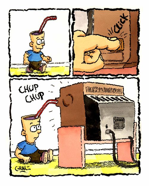 Child hooking into a television