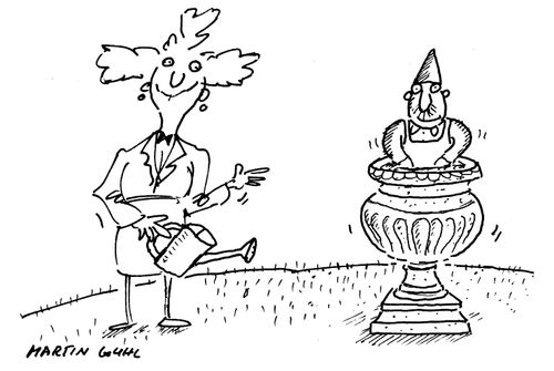 Watering the garden gnome