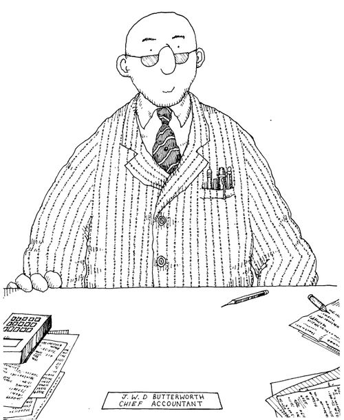 J W D Butterworth chief accountant - Pin-stripes made of numbers