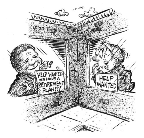 Competing for prospective employees by offering a retirement plan.
