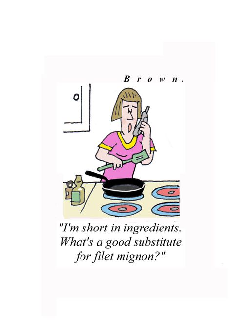 'I'm short of ingredients.  What's a good substitute for filet mignon?' 