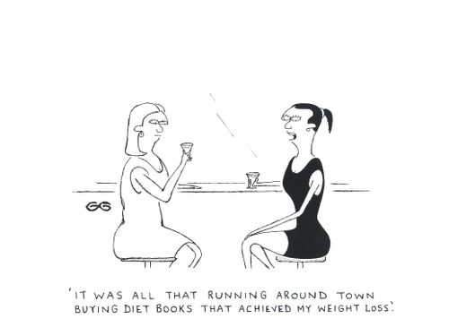 "It was all that running around town buying diet books that achieved my weight loss."