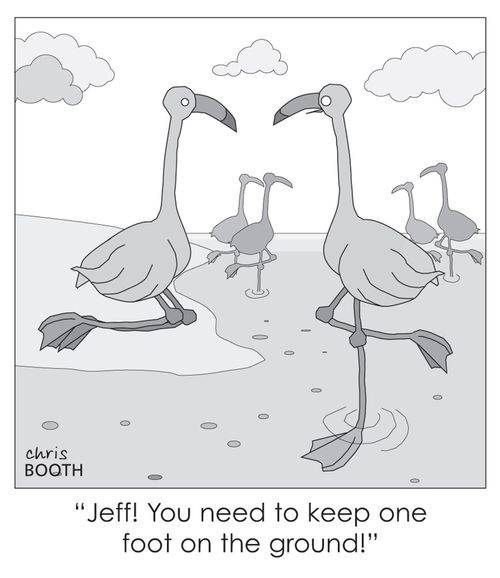'Jeff! You need to keep one foot on the ground!'