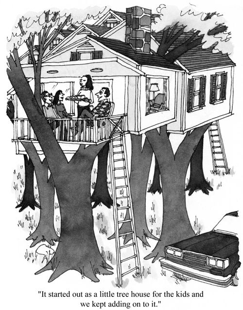'It started out as a little tree house for the kids and we kept adding on to it.'  
