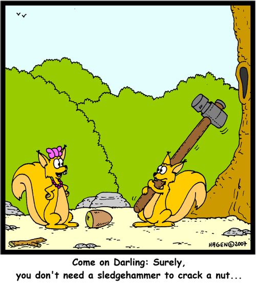 'Come on Darling: Surely, you don't need a sledgehammer to crack a nut...'