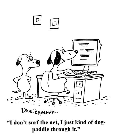 'I don't surf the net, I just kind of dog-paddle through it.'