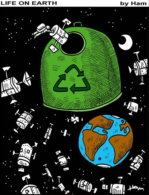 Satellite recycling.